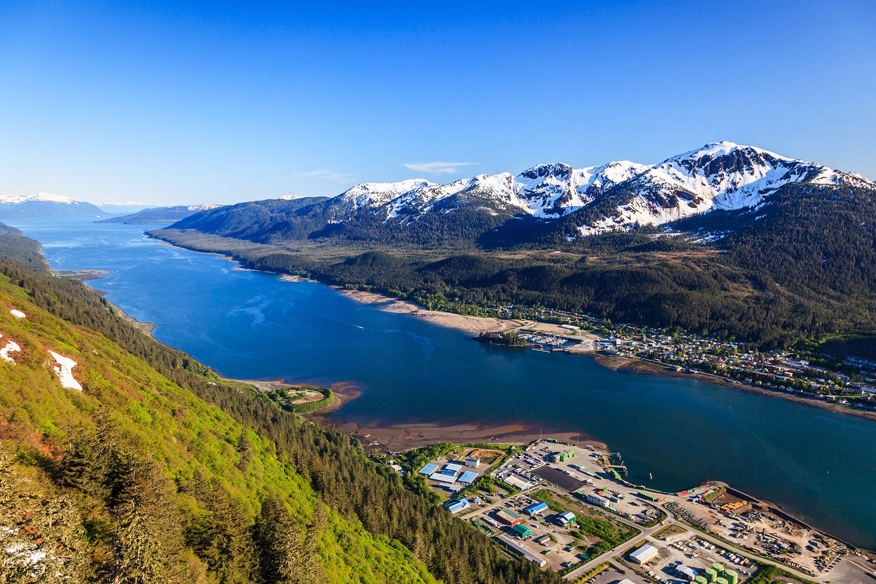 Ariel view of Alaska's state capital Juneau