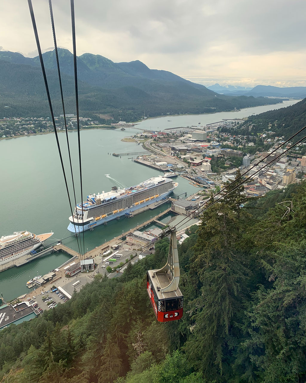 View from tram above Juneau, capital of Alaska