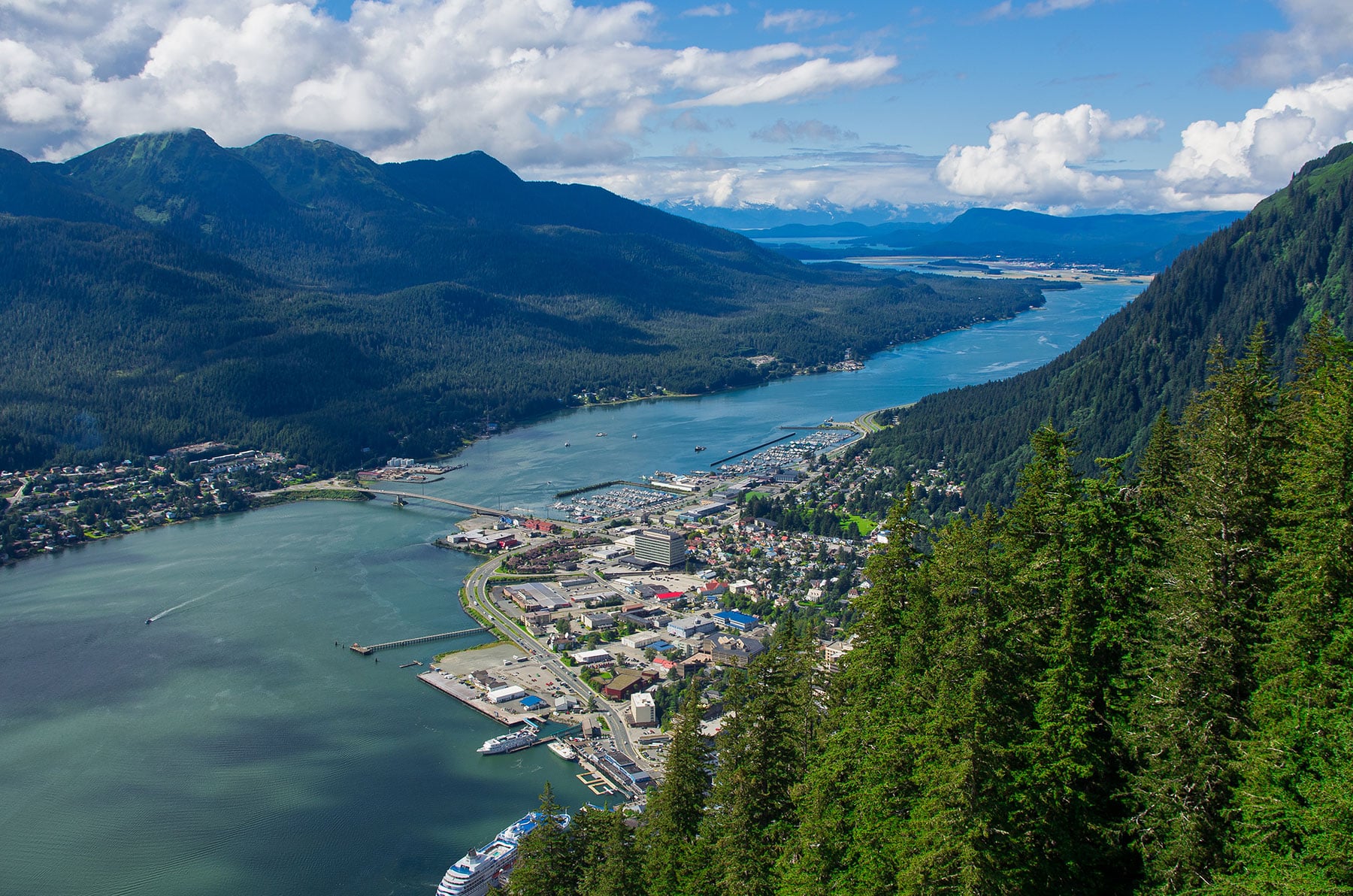 Aerial view of Juneau, capital of Alaska